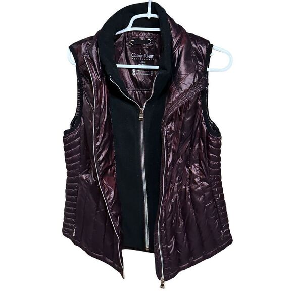 Women’s Metallic Plum Calvin Klein Performance Premium Down Filled Double Zipper - Picture 1 of 8